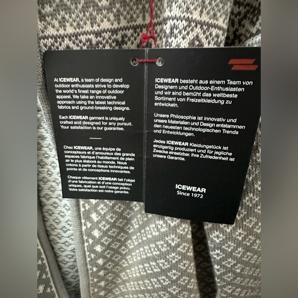 Icewear Gray Nordic design Zip-Up cardigan size L, like New - Picture 5 of 6